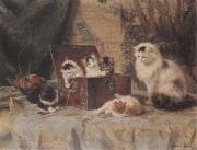 Henriette Ronner At Play oil painting